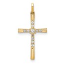 14K Yellow Gold 1/10ct. Diamond Cross Pendant - 4.5 mm