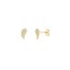 14K Yellow Gold 1/10Ct Pave Dia Angel Wings Stud Earring