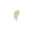 14K Yellow Gold 1/10Ct Pave Dia Angel Wings Stud Earring