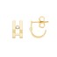 14K Yellow Gold 1/20Tcw Dia Bezel In Open J Hoop Earring