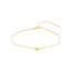 14K Yellow Gold 1.5 mm Rolo Chain Mini Heart Anklet - 10 in.