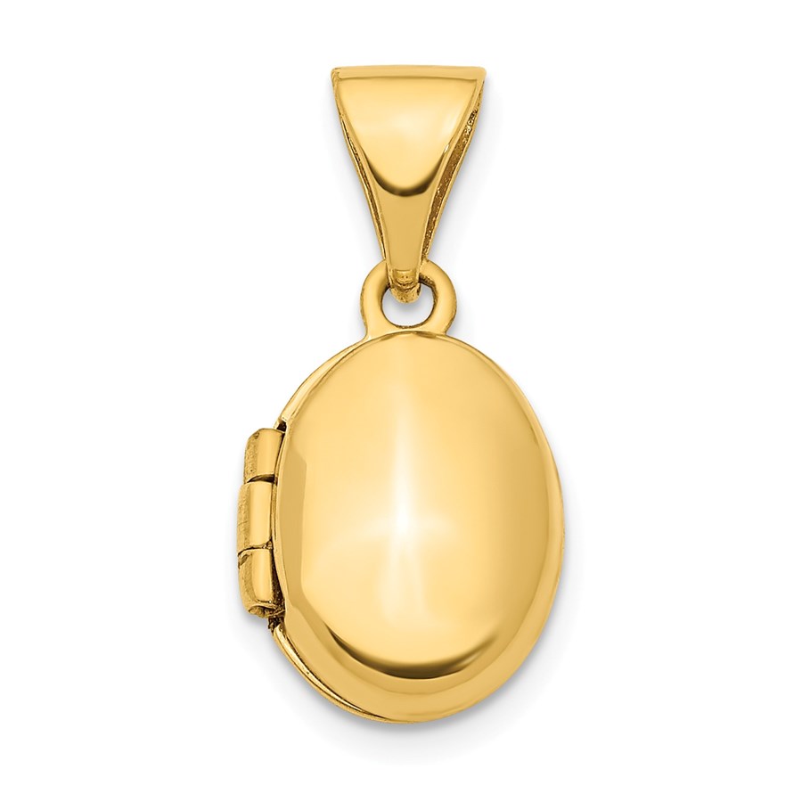 14k Yellow Gold 12 mm Oval Locket Pendant