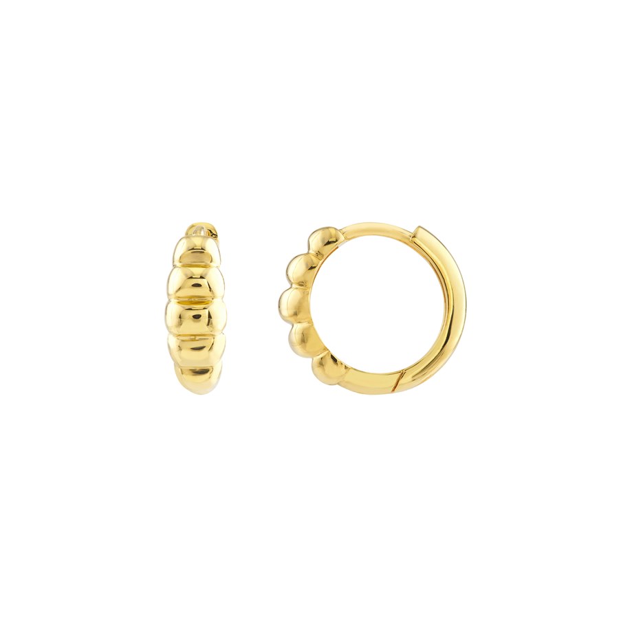 14K Yellow Gold 13.50 mm 1/2 Puffy Polished Hoops