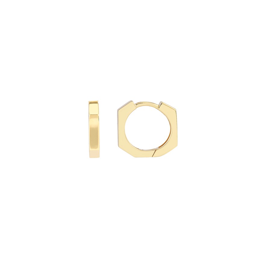 14K Yellow Gold 13 mm Heptagon Polished Hoops