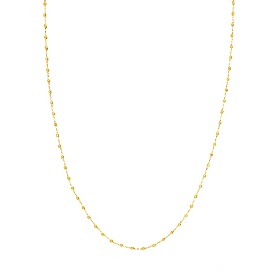 14K Yellow Gold 2.5 mm Bead Chain w/ Lobster Clasp - 18 in.