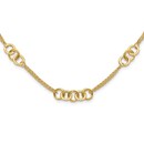 14K Yellow Gold 2-Strand Linked Circle Necklace - 17 in.