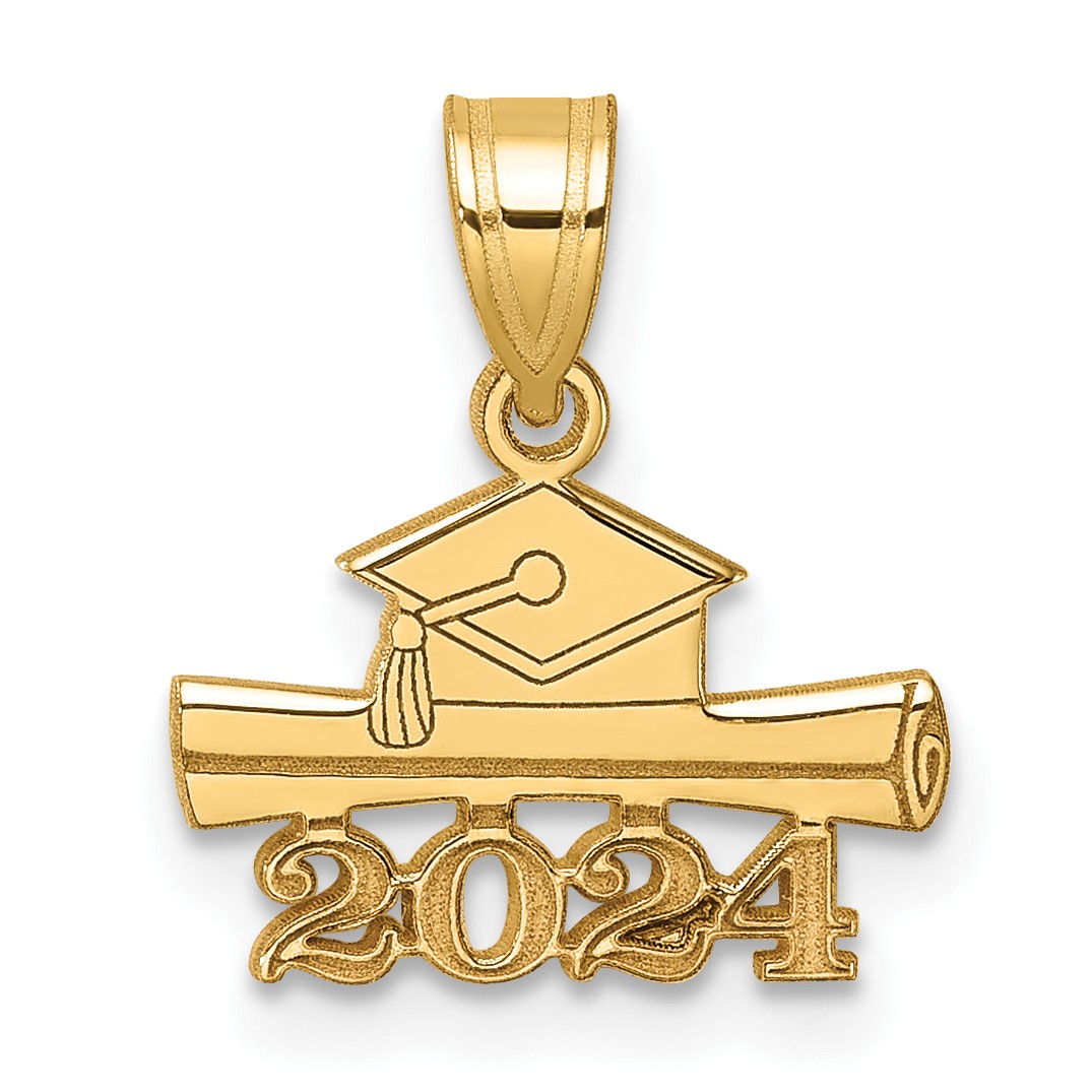 14K Yellow Gold 2024 Graduation Cap And Diploma Charm 16 4 Mm   14k Yellow Gold 2024 Graduation Cap And Diploma Charm 16 4 Mm 267754 1 