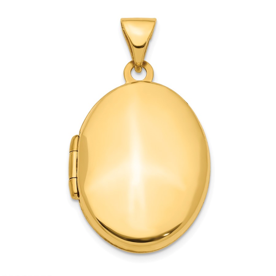 14k Yellow Gold 21 mm Oval Locket Pendant