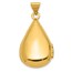 14K Yellow Gold 21x13mm Teardrop Shaped Locket - 28.3 mm