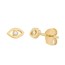 14K Yellow Gold 2Pts Dia Open Mini Evil Eye Studs