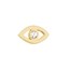 14K Yellow Gold 2Pts Dia Open Mini Evil Eye Studs