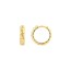 14K Yellow Gold 3.5 x 13 mm Ribbed Polished Hoops