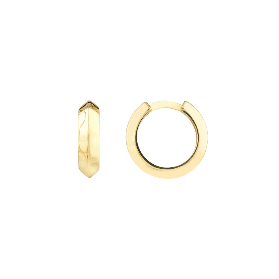 14K Yellow Gold 3.50 x 13.50 Knife Edge Polished Hoops