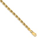 14k Yellow Gold 3.75 mm Diamond Cut Rope Chain - 8 in.