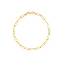 14K Yellow Gold 3.85mm Paperchip Chain Bracelet - 8 in.