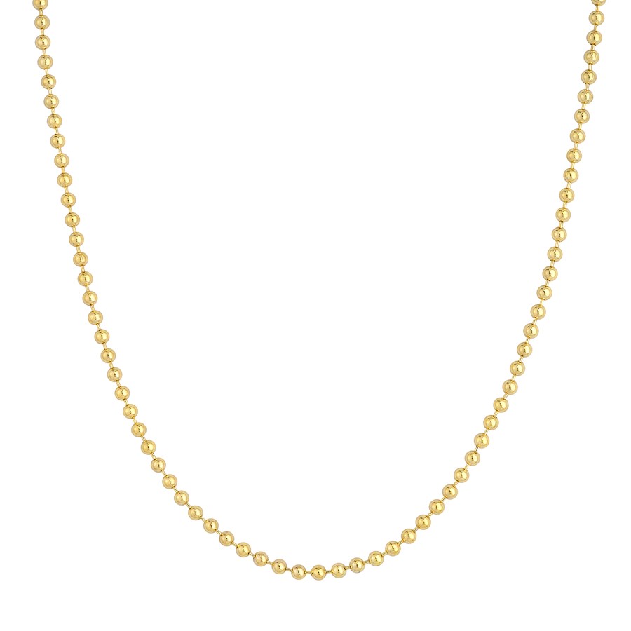 14K Yellow Gold 3 mm Bead Chain w/ Lobster Clasp - 22 in.