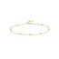 14K Yellow Gold 3 mm DC Bead Station Adj Anklet - 10 in.