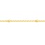 14K Yellow Gold 3 mm DC Bead Station Adj Anklet - 10 in.