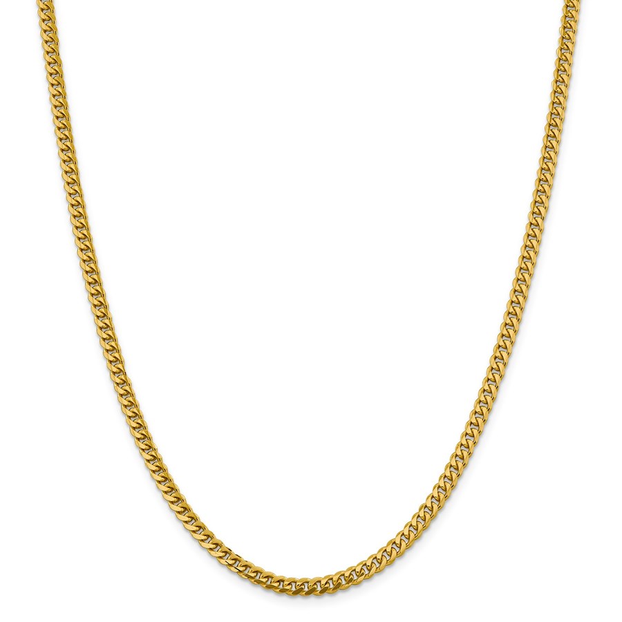 Buy 14k Yellow Gold 4.25 mm Solid Miami Cuban Chain - 26 in. | APMEX