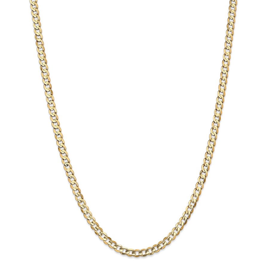 14k Yellow Gold 4.5 mm Open Concave Curb Chain - 26 in.