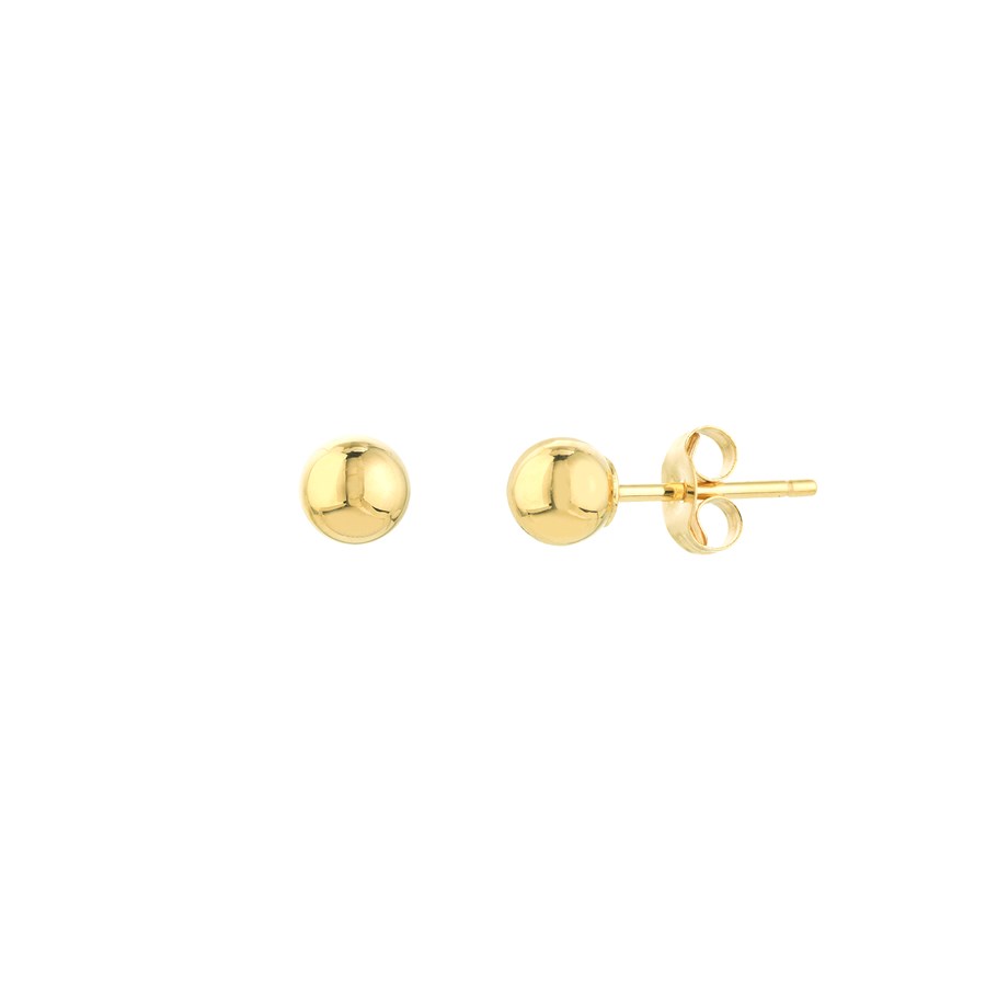 14K Yellow Gold 4 mm Ball Stud Earrings