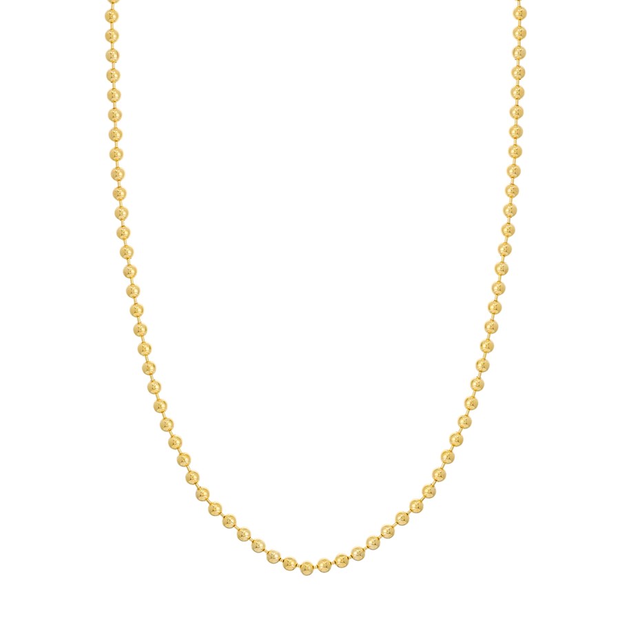 14K Yellow Gold 4 mm Bead Chain w/ Lobster Clasp - 18 in.