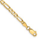 14K Yellow Gold 4mm Concave Open Figaro Chain - 9 in.