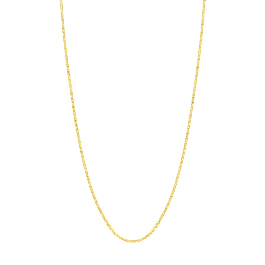 14K Yellow Gold .85mm Diamond cut Wheat Chain - 18 in.