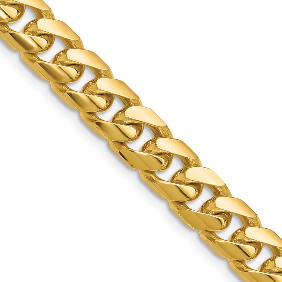 14K Yellow Gold 8mm Solid Miami Cuban Chain - 22 in.