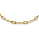 14K Yellow Gold and D/C Beaded Fancy Link Necklace - 17.25 in.