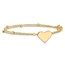 14K Yellow Gold and Diamond-cut Heart Beaded Bracelet - 7.5 in.