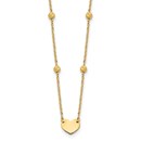 14K Yellow Gold and Diamond-cut Heart Beads Necklace - 17.5 in.