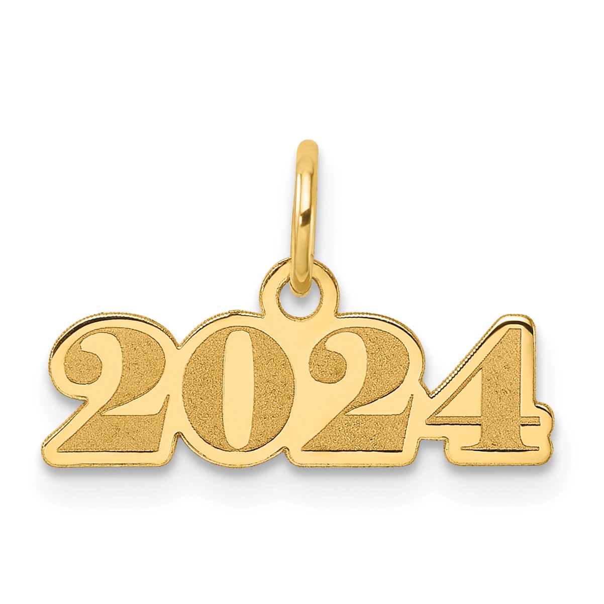 14K Yellow Gold And Satin Horizontal 2024 Charm 12 25 Mm   14k Yellow Gold And Satin Horizontal 2024 Charm 12 25 Mm 267691 1 