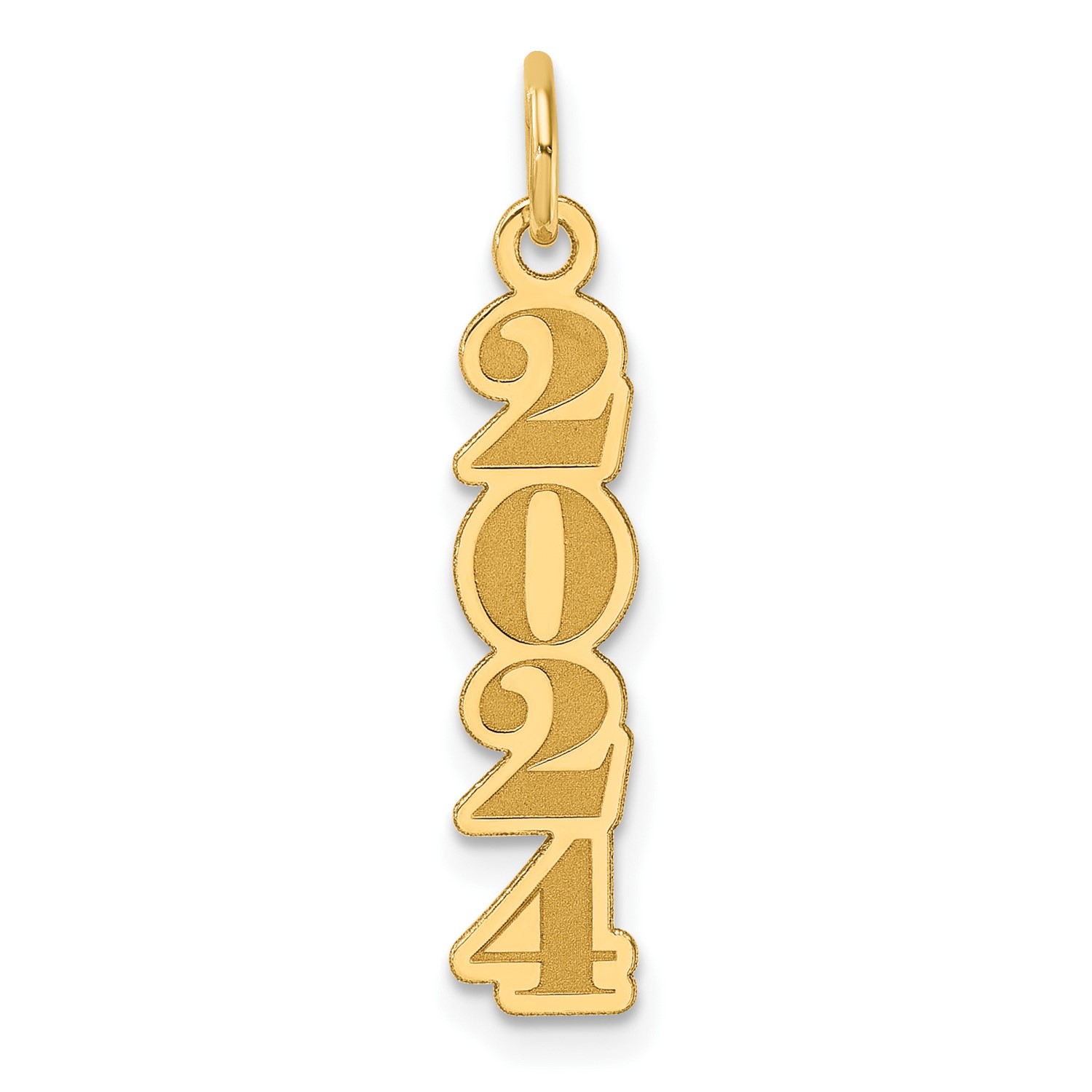 14K Yellow Gold And Satin Vertical 2024 Charm 28 25 Mm   14k Yellow Gold And Satin Vertical 2024 Charm 28 25 Mm 267753 1 