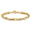 14K Yellow Gold and Textured Fancy Link Bracelet - 7.75 in.