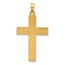 14K Yellow Gold and Textured Floral Cross Pendant - 35.9 mm