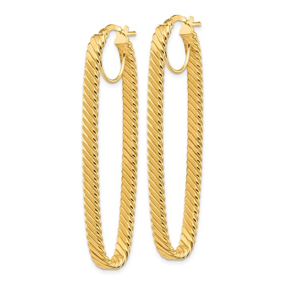 Buy 14k Yellow Gold Cascade Rectangular Hoop Earrings - 2x17 mm | APMEX