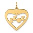 14K Yellow Gold CLASS OF 2023 Cut Out Heart Charm - 23.6 mm