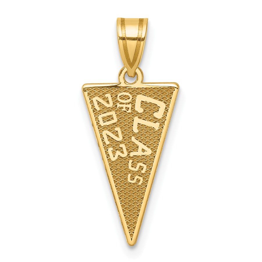 14K Yellow Gold Class Of 2023 Flag / Graduation Charm - 23.6 mm