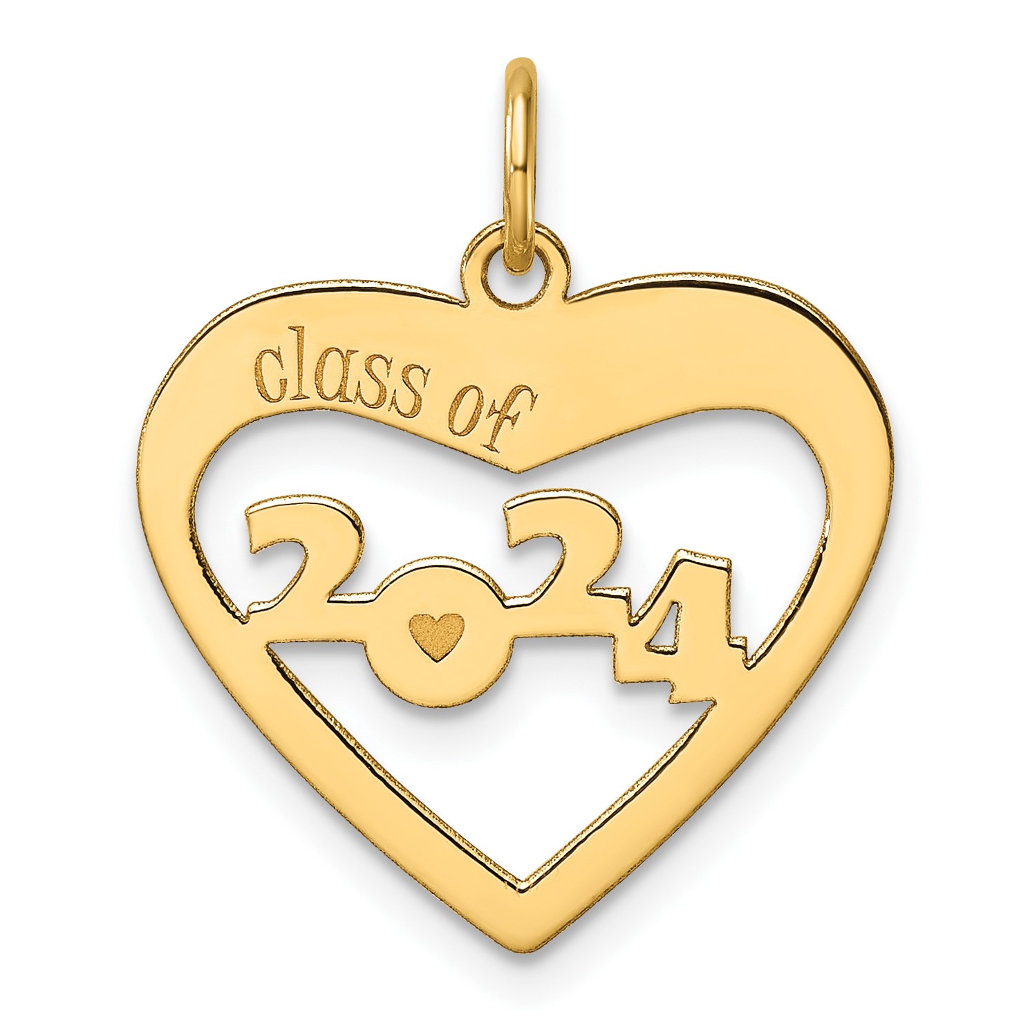 14K Yellow Gold CLASS OF 2024 Cut Out Heart Charm 23 6 Mm   14k Yellow Gold Class Of 2024 Cut Out Heart Charm 23 6 Mm 267751 1 