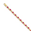 14k Yellow Gold Composite Ruby Round Bracelet - 7 in.