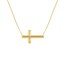 14K Yellow Gold Cross .8mm Diamond Cut Cable Chain - 16"-18"