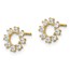 14k Yellow Gold Cubic Zirconia Circle Post Earrings