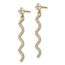 14k Yellow Gold Cubic Zirconia Wave Dangle Post Earrings