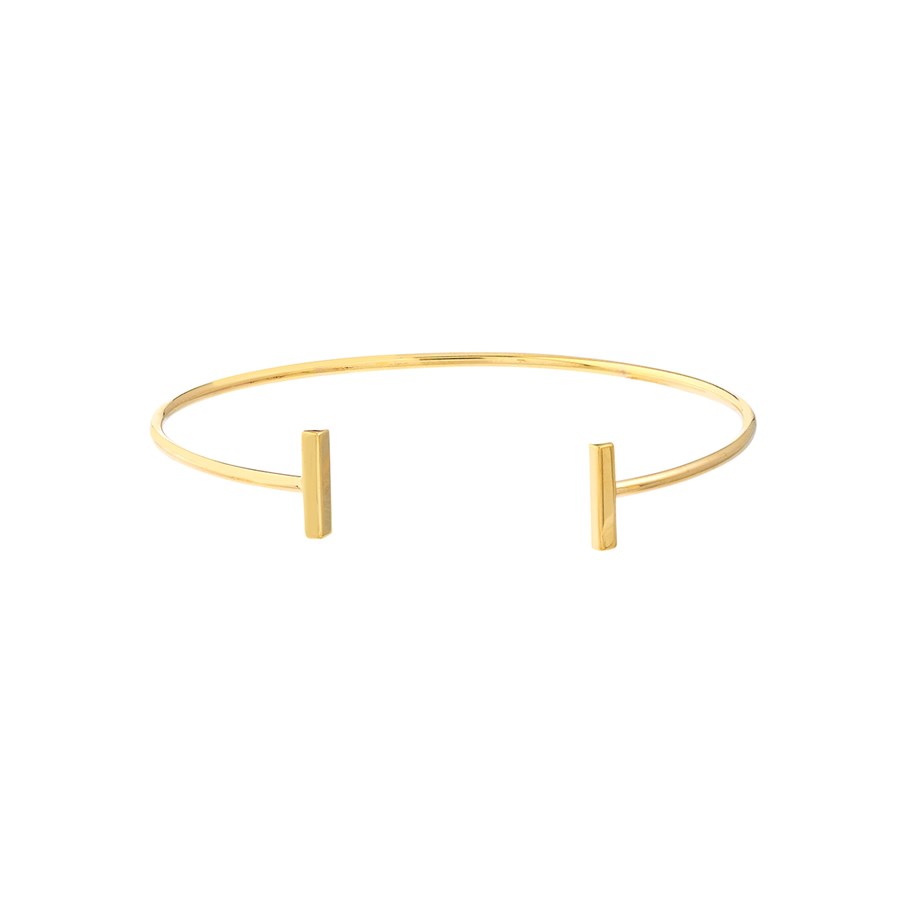 14K Yellow Gold Cuff Bangle Bracelet