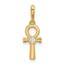 14K Yellow Gold CZ Ankh Cross Pendant - 18.2 mm