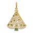 14K Yellow Gold CZ Christmas Tree Pendant - 27.1 mm