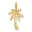 14K Yellow Gold CZ Palm Tree Pendant - 17.3 mm