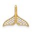 14K Yellow Gold CZ Whale Tail Pendant - 11.9 mm