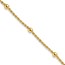 14K Yellow Gold D/C Beaded Rope Chain Bracelet - 7 in.